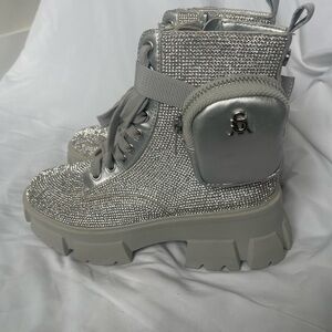 Sequins STEVE MADDEN Women's Combat Boots with Detachable Pouch